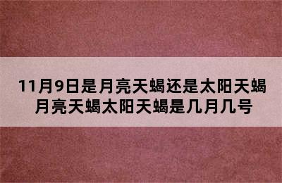 11月9日是月亮天蝎还是太阳天蝎 月亮天蝎太阳天蝎是几月几号